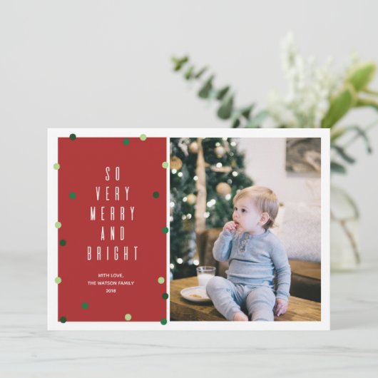 非常に明るいメリー編集可能な写真 シーズンカード (スタンド正面)
