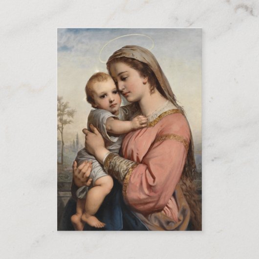 非常に明るい花カトリック妊娠祈りの言葉カード プレイスカード (裏面)