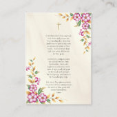 非常に明るい花カトリック妊娠祈りの言葉カード プレイスカード (正面)