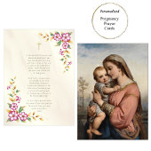 非常に明るい花カトリック妊娠祈りの言葉カード プレイスカード