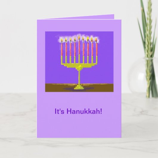 非常に明るい（ユダヤ教）メノラーのHanukkaカード シーズンカード (正面)