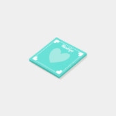 非常に明ガーリーるいターコイズホワイトハートあなたの名前 ポストイット (アングル)