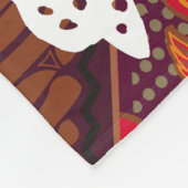 非常に明確な植物aを持つインドネシアのろうけつ染めモチーフ フリースブランケット (角)