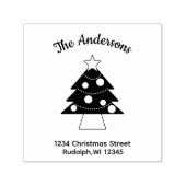 非常に星メリー光のクリスマスツリー セルフインキングスタンプ (デザイン)