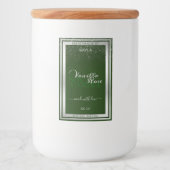 非常に暗いエレガント緑と銀の製品ラベル フードラベル (正面)