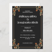 非常に暗い赤と柔らかいオレンジ色の美学結婚の 招待状 (正面/裏面)