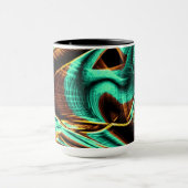 非常に曲がったテープはアクアマリンとコーヒーの溝 マグカップ (中央)