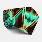 非常に曲がった曲線アクアマリンとコーヒーの溝 ネクタイ (ロール)