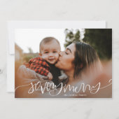 非常に書道メリークリスマス写真の休日 シーズンカード (正面)