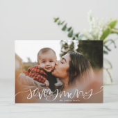 非常に書道メリークリスマス写真の休日 シーズンカード (スタンド正面)