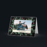 非常に果実のメリークリスマスの水彩画|のクリスマス シーズンカード<br><div class="desc">手塗りの水彩画の群葉および果実を特色にするこのモダンなカードとのクリスマスを祝って下さい。 あなたの写真および文字と個人化して下さい。 "カスタマイズそれを"高度の編集の選択のためのボタン使用して下さい。</div>
