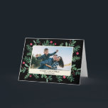 非常に果実のメリークリスマスの水彩画|のクリスマス シーズンカード<br><div class="desc">手塗りの水彩画の群葉および果実を特色にするこのモダンなカードとのクリスマスを祝って下さい。 あなたの写真および文字と個人化して下さい。 "カスタマイズそれを"高度の編集の選択のためのボタン使用して下さい。</div>