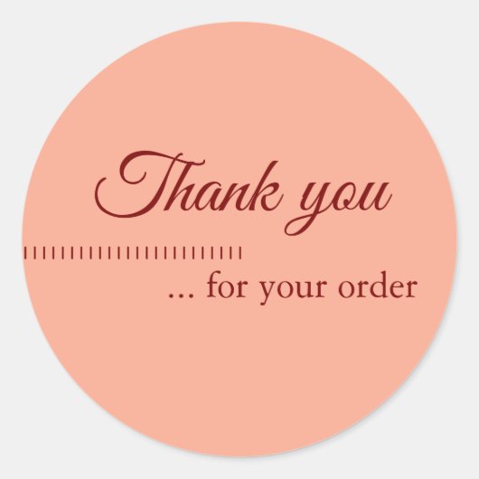 非常に柔らかいオレンジ色のビジネス顧客ありがとう ラウンドシール (正面)