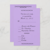 非常に柔らかいバイオレットウェディングRSVP 出欠カード (正面/裏面)