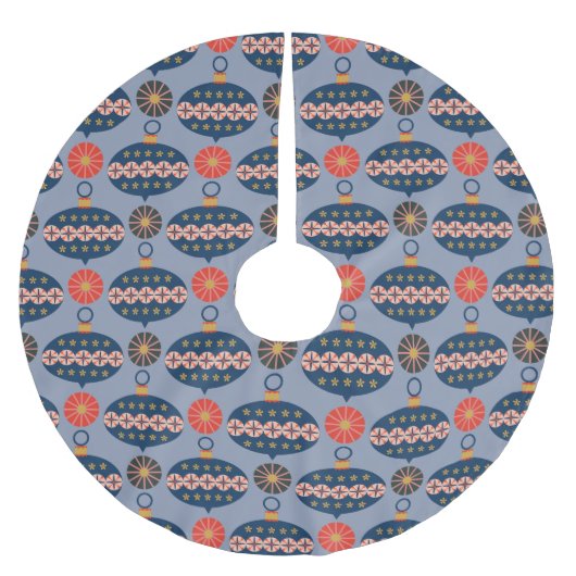 非常に楽しいクリスマスボーブルパターン ブラッシュドポリエステルツリースカート (正面)