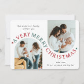 非常に楽しいクリスマスモダンのアーチ写真 シーズンカード (正面)