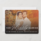 非常に楽し結婚したいタイポグラフィの結婚写真 シーズンカード (正面)