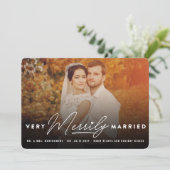 非常に楽し結婚したいタイポグラフィの結婚写真 シーズンカード (スタンド正面)