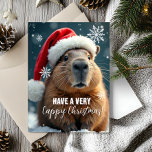 非常に気まぐれなクリスマスキャピバラクリスマス カード<br><div class="desc">このクリスマスカードは誰もが冷たい動物をフィーチャーしおもしろいてキャピクリスマスの応援を送信しお気に入りのて、このホリデーシーズンにキャピクリスマスのクリスマスを!フェスティバルサンタの帽子に飾られ、雪の結晶に囲まれて、このカードはあなたの休日の挨拶に余分な量のユーモアをもたらす。クリスマスの伝統予測できなにtouchを加えるのに最適で、キャピバラを愛し、少し軽快な休日おもしろいを鑑賞する人なら誰でも笑い声を上げられるだろう!</div>