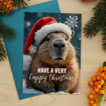 非常に気まぐれなクリスマスキャピバラクリスマス シーズンポストカード<br><div class="desc">このクリスマスカードは誰もが冷たい動物をフィーチャーしおもしろいてキャピクリスマスの応援を送信しお気に入りのて、このホリデーシーズンにキャピクリスマスのクリスマスを！フェスティバルサンタの帽子に飾られ、雪の結晶に囲まれて、このカードはあなたの休日の挨拶に余分な量のユーモアをもたらす。クリスマスの伝統予測できなにtouchを加えるのに最適で、キャピバラを愛し、少し軽快な休日おもしろいを鑑賞する人なら誰でも笑い声を上げられるだろう！</div>
