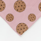 非常に淡いピンクのチョコチップクッキー フリースブランケット (角)