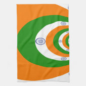 非常に深いサフランの3色、白い緑 キッチンタオル (縦)