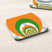 非常に深いサフランの3色、白い緑 コースター (左側)