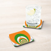 非常に深いサフランの3色、白い緑 コースター (右側)