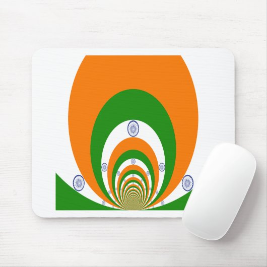 非常に深いサフランの3色、白い緑 マウスパッド (マウス)