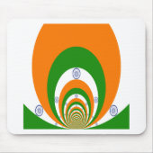 非常に深いサフランの3色、白い緑 マウスパッド (正面)