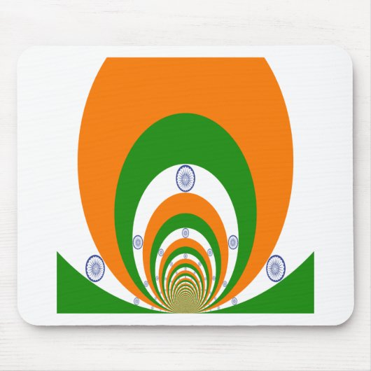 非常に深いサフランの3色、白い緑 マウスパッド (正面)