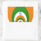 非常に深いサフランの3色、白い緑 長方形シール (バッグ)