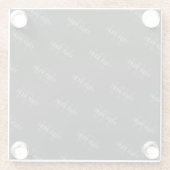 非常に濃いグレーと黒のモノグラム名パターン ガラスコースター (裏面)