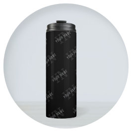 非常に濃いグレーと黒のモノグラム名パターン タンブラー