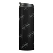 非常に濃いグレーと黒のモノグラム名パターン タンブラー (回転右)