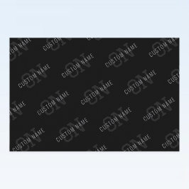 非常に濃いグレーと黒のモノグラム名パターン フードラベル