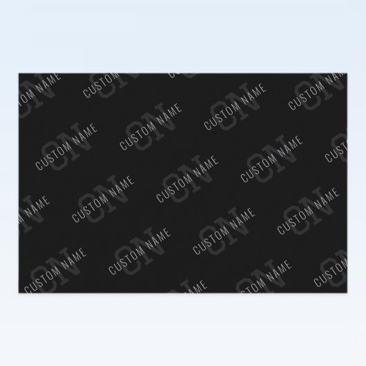 非常に濃いグレーと黒のモノグラム名パターン フードラベル