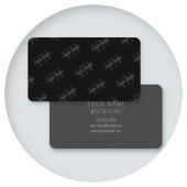 非常に濃いグレーと黒のモノグラム名パターン 名刺