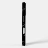 非常に濃いグレーと黒のモノグラム名パターン Case-Mate iPhoneケース (裏面 / 右)