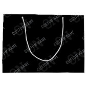 非常に濃い灰色と黒のモノグラム名前パターン ラージペーパーバッグ (裏面)