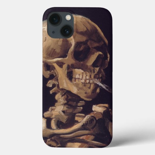 非常に熱いタバコが付いているゴッホのスカル Case-Mate iPhoneケース (裏面)