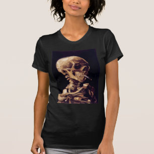 非常に熱いタバコが付いている骨組のスカル Tシャツ