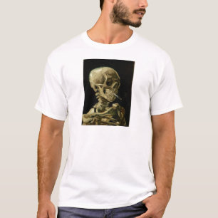 非常に熱いタバコが付いている骨組のスカル Tシャツ