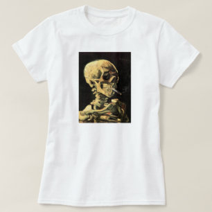 非常に熱いタバコのTシャツが付いているゴッホのスカル Tシャツ