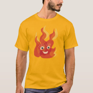 非常に熱い火の炎のキャラクター Tシャツ