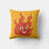 非常に熱い火の炎の幸せなキャラクター クッション (裏面)