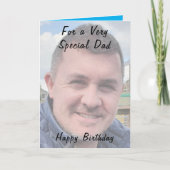 非常に特別なパパ写真の青い誕生日 カード (正面)