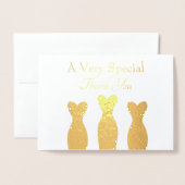 非常に特別なユー感謝していブライダルシャワーホステス 箔カード (封筒付き正面)