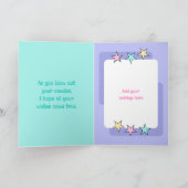 非常に特別な姪のピンク紫の写真誕生日 カード (内部)