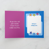 非常に特別な姪の紫色の青い写真の誕生日 カード (内部)